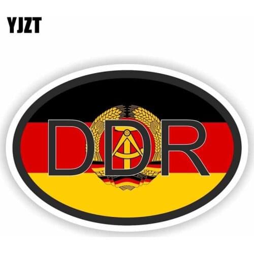 YJZT 9.8CM*6.5CM Creative DDR Germany Stickers Country Code Funny Car Motorcycle Decal PVC 6-0209