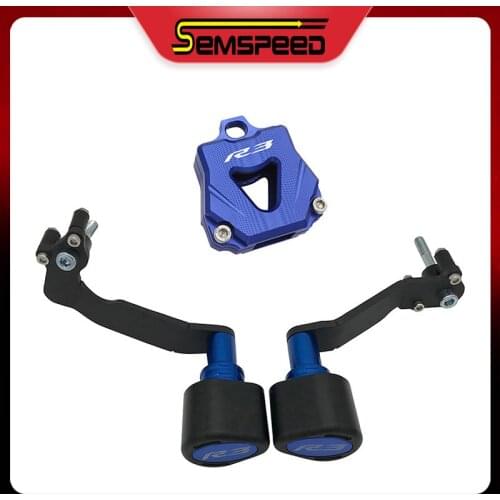 Falling Protection Semspeed Engine Protection Frame Sliders Crash Pads Key Case Holder Set for yamaha YZF-R3 yzf r3 2019 2020