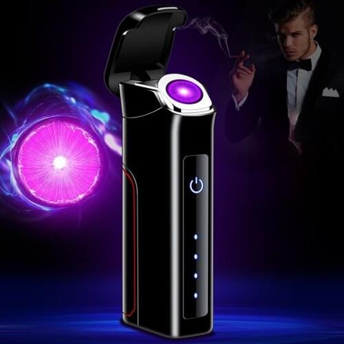 High-fire Rotating Arc Replaceable Battery Personality and Creativity Touch-sensing USB High-end Rechargeable Lighter Good Gift