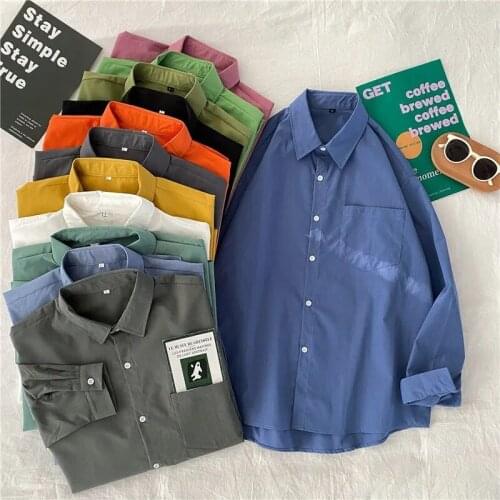 JMPRS Loose Women Shirts Fashion Pocket Long Sleeve Fall Black White Female Shirt Casual Office Ladies Button Up Tops New 2021