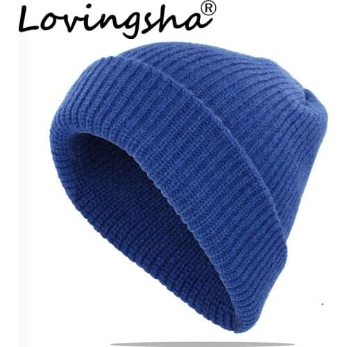 LOVINGSHA Winter Warm Hat For Men Adult Unisex Outdoor New Wool Women Knitted Beanies Skullies Casual Cotton Hats Cap HT170