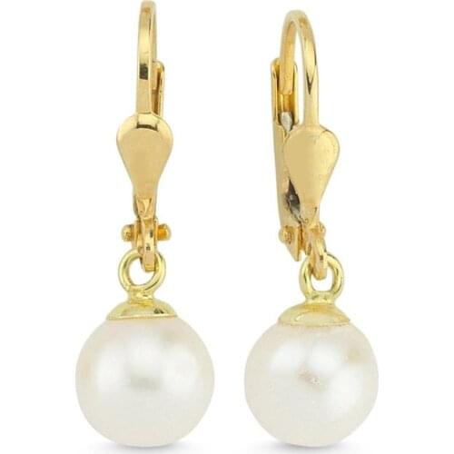 Gold Pearl Earrings TTGKPA21-Certified 14K Gold-A perfect gift for your Loved Ones-Ephesus Gold & Diamond