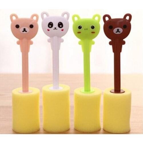 1PC Cute cleaning sponge clean cleaning bottle Scrubber Kitchen Tool tea glass chinaware porcelain coffee stains OK 0166