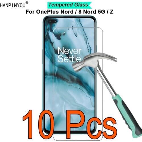 10 Pcs/Lot For OnePlus Nord / 8 Nord 5G / Z 9H Hardness 2.5D Ultra-thin Toughened Tempered Glass Film Screen Protector Guard
