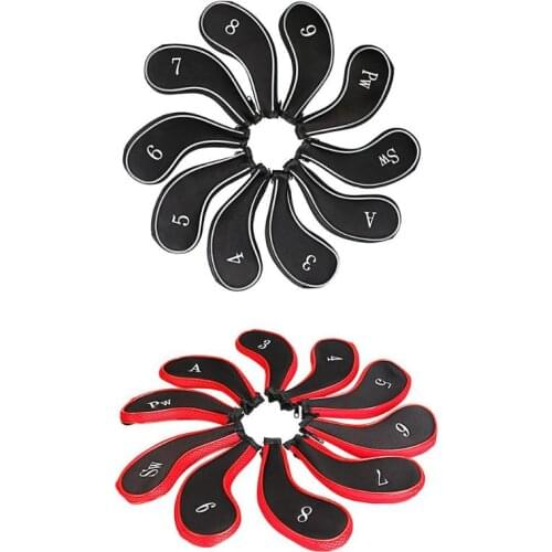 10pcs/pack Golf Club Head Cover Headcover Protect Set Number Printed with Zipper Golf Club Accessories