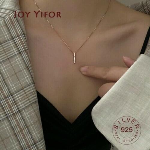 100% 925 Sterling Silver Necklace For Women CZ Necklace Bohemian Long Chain Necklaces Statement fine Jewelry