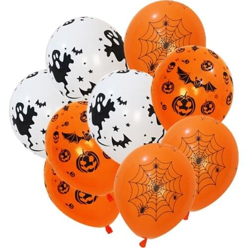 100PCS 12Inch New Balloon Accessories Bat Spider Web Latex Balloons Halloween Ghost Festival Party Decoration Halloween Balloons