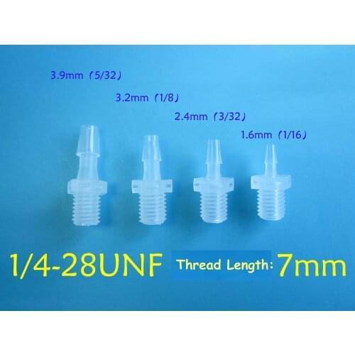 100pcs/lot Luer to Thread fitting - Male thread 1/4"-28UNF