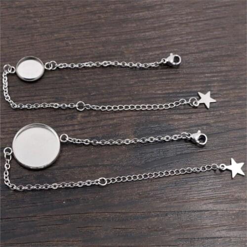 2pcs/Lot 12mm 14mm 16mm 18mm 20mm New Stainless Steel 316 High Quality Bangle Base Bracelet Findings Tray Setting Cameo