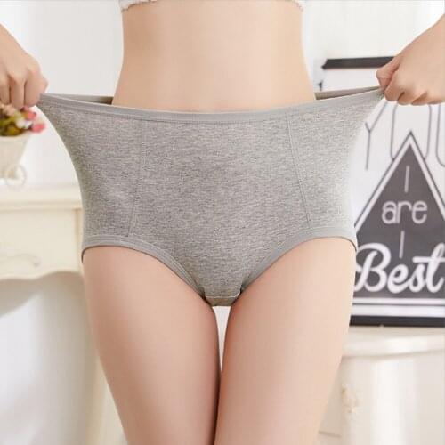 3/5PCS Female High Waist Cotton Panties Casual 8 Color Solid Plus Size Underwear Underpants Briefs Lingerie Women 45-100kg