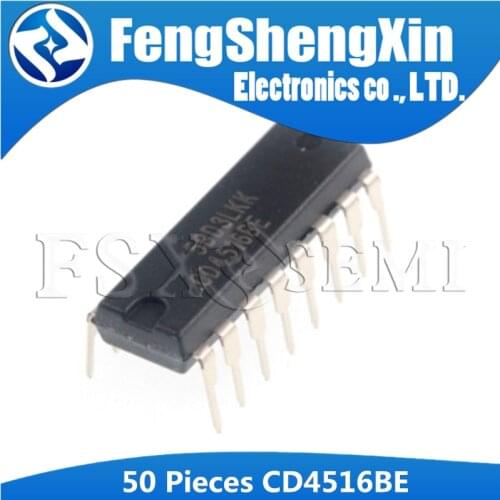 50PCS CD4516BE DIP16 MC14516BCP MC14516 CD4516 DIP 4516BE DIP-16 CMOS PRESETTABLE UP/DOWN COUNTERS IC