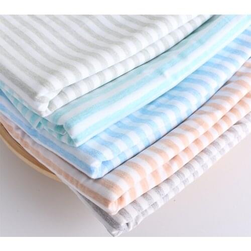 Bamboo Fiber Knitted Striped Fabric Printed Cotton Baby Children Breathable Friendly DIY Clothes Fabric