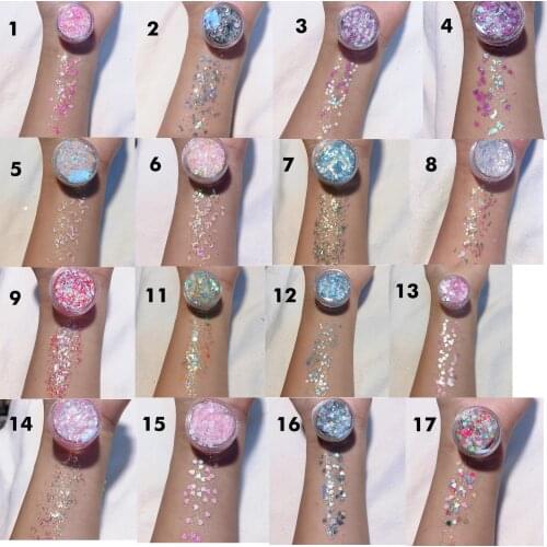 Nail Art Diamond Eyeshadow Sequins Shimmer Glitter Gel Mermaid Sequins Powder For Face Eye Body Makeup Party Cosmetics