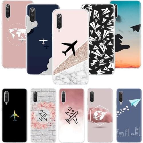 Travel the world paper plane aircraft Phone Case For Xiaomi Mi Note 10 11 9 8 10T 9T CC9 A1 A2 A3 5X 6X Pocophone F1 X3 F2 Pro L