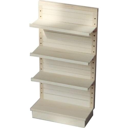 Wooden 1:12 Scale Dollhouse Miniature Supermarket Shelves for Food Drink Display Furniture Toys Simulation Furniture Model