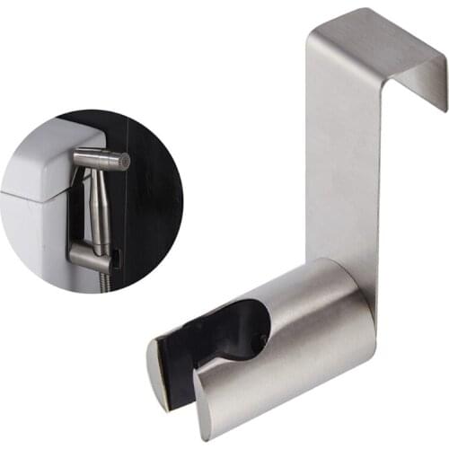 Toilet Bidet Sprayer Holder Stainless Steel Shower Holder Free Nail Bidet Hook Holder Wall Shower Head Holder Sprayer