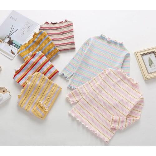 Children Kids T Shirts Baby Girls Boys Long Sleeve Stripe Casual Tops Shirts Tee Toddler Girls Autumn Winter Shirt Tees Clothes