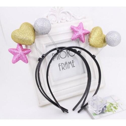 New Children Woman Star Love Heart Headband Girls Princess Headwear Birthday Party Dress Hair Halloween Christmas