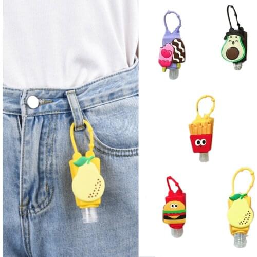 Travel Portable Funny Fruit Food Silicone Mini Hand Sanitizer Holder Safe Gel Holder Hangable Liquid Soap Dispenser Containers