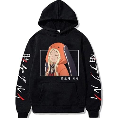 Hot Japanese Anime Kakegurui Hoodies Men Kawaii Yomoduki Runa Unisex Sweatshirts Male