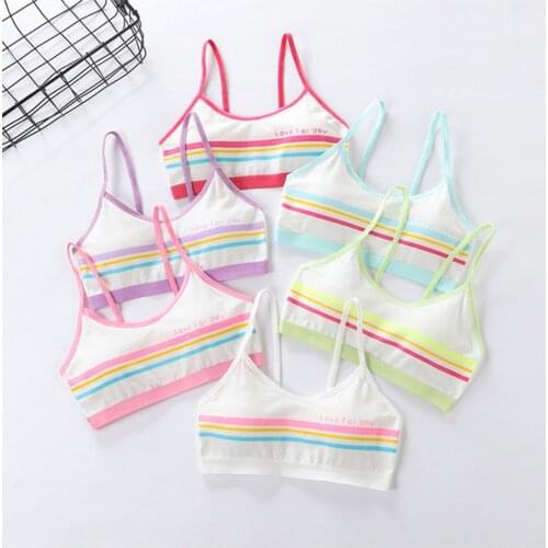 JIAYAN Crop Top For Girls Underwear Bra Childrens Tank Tops For Teens Camisole Students Cotton Clothes Kids Soft Cartoon Vest