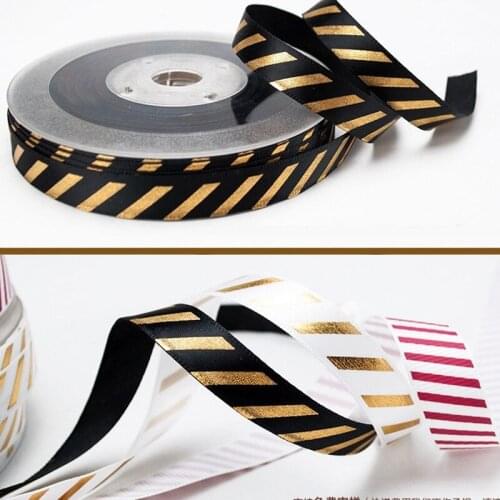 1.2cm*22m White Black Striped Printed Ribbon for DIY Home Decoration Gift Packing Accessories Wrapping Christmas Ribbons