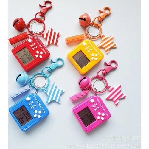 Cute Mini Classic Game Machine Retro Nostalgic Game Console Keychain Tetris Video Game Handheld Game Players Electronic Toys
