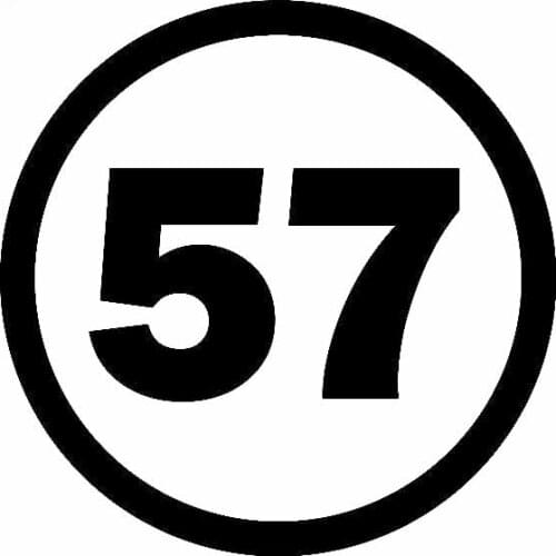 Fashion Lucky Number 57 Vinyl High-quality Car Sticker Decal Graphical Black/Silver 13cm*13cm