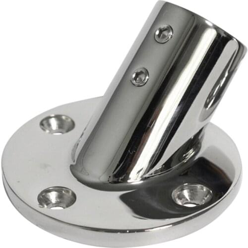 Heavy Dudy 316SS Marine Boat Hand Rail Fittings 45 Degree Round Base For 1'' OD Tube