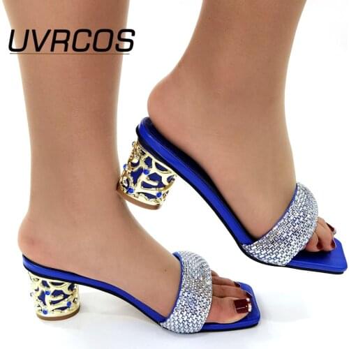 2021 New Arrival African Slippers Summer Low Heels Sexy Pumps High Quality African Low Heels Pumps African Women Wedding Shoes