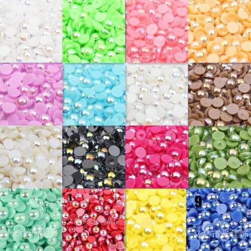 10mm 200pcs Half AB Round Pearl beads Beads Flatback Cabochon Scrapbooking Craft For Diy ABS BMAB10m