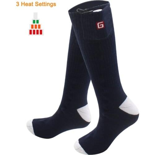 QILOVE Royal blue Winter Warm Electric Heated Stockings 3.7V Rechargeable battery Health Cotton Stockings for Unisex as Gift