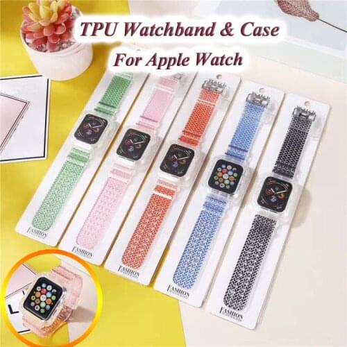 Sport Strap for Apple Watch Band Series 6 1 2 3 4 5 silicone Transparent for Iwatch 5 4 Strap 38mm 40mm 42mm 44mm TPU Bracelet