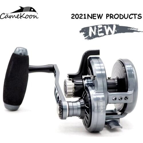 CAMEKOON Fishing Reels Light Jigging Reel Sea Boat Fishing Reel 32KG Drag Power Saltwater Trolling Reel Left/Right Casting Coil