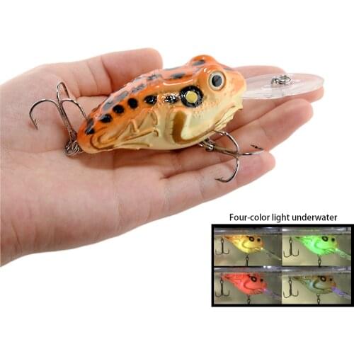 Topwater Frog Bait Lure 40g Artificial Hard Plastic Crankbait Wobblers Floating Bait Glow unde Fishing Tackle Frog Poppers Lure