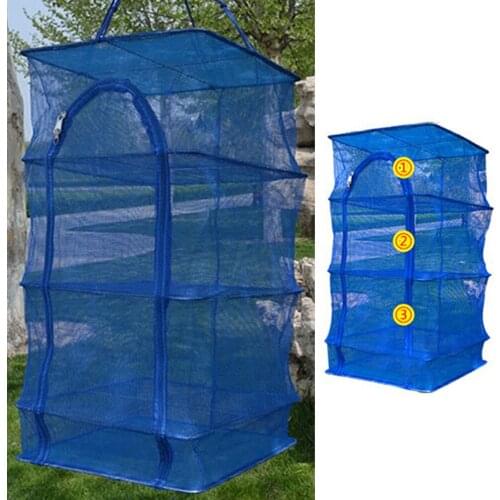 2020 3 Layer Shelf Hang Cage Fish Rack Outdoor Hanging Drying Tableware Food Dry Net