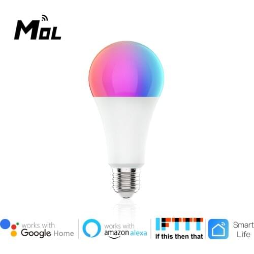 Tuya Smart Light Lamp Wifi Bulb 12W Color Changing RGB LED Bulb E27 100-220V APP Remote Compatible Alexa Google Home