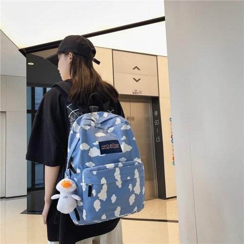 2021Women Waterproof Cute Backpack Nylon Female Harajuku School Bag College Lady Kawaii Backpacks Fashion Book Girl Bags Student
