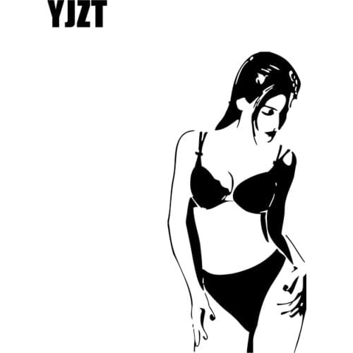 YJZT 6.1*13.2CM Sexy Girl Decoration Covering Useful The Body Car Sticker Vinyl Decals Black/Silver C20-0126