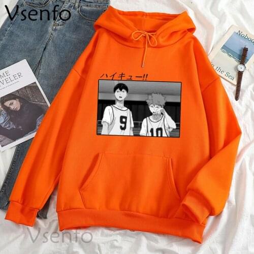 Hinata and Kageyama Haikyuu Women Hoodies Sweatshirt Streetwear Casual Funny Hip Hop Hooded Japan Anime Sweatshirt Fly High