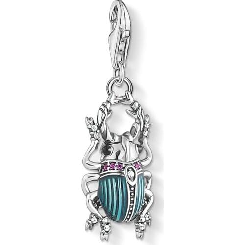 Beetle Bug Charm Pendant Fit Bracelet Necklace 2021 Magic Nature High Quality 925 Sterling Silver Jewelry For Women Men Bijoux