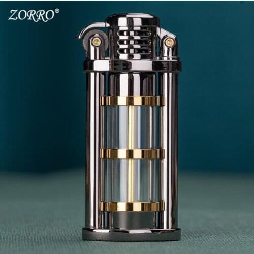 Zorro Transparent Oil Kerosene Lighter Small Portable Creative Mens Collection Gift Gasoline Lighter Z652 Outside Tool