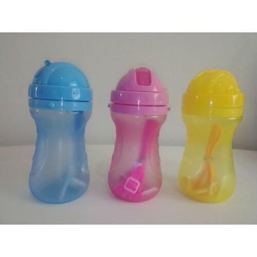 1PC 3 Colors Water Bottles Straw Kettle 450mL American Children kids Learn To Drink Water Bottle KM 3117