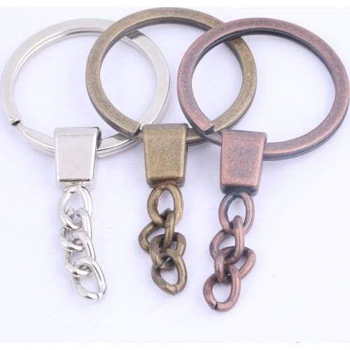 10pcs metal key ring keychain accessories diy metal key chain making findings 3 colors