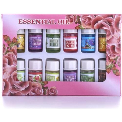 12 Bottles/Pack Natural Plants Fragrance 3ml Essential Oil Water soluble For SPA Aromatherapy Humidifier Perfume Purifying Air