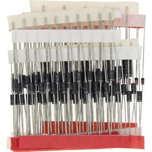1N4148 1N4007 1N5819 1N5399 1N5408 1N5822 FR107 FR207,8values=100pcs,Electronic Components Package,Diode Assorted Kit