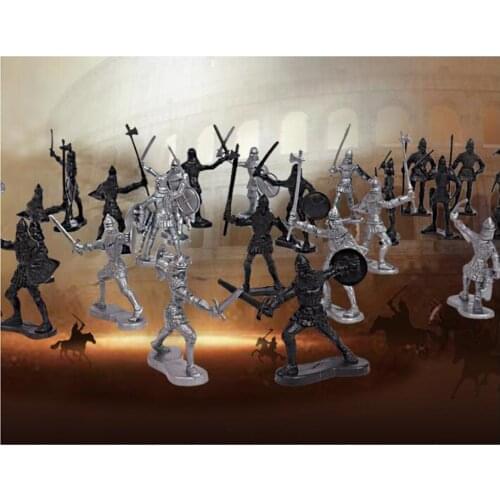 28x Medieval Figures Knight & Horses Toys Set Warriors Soldiers