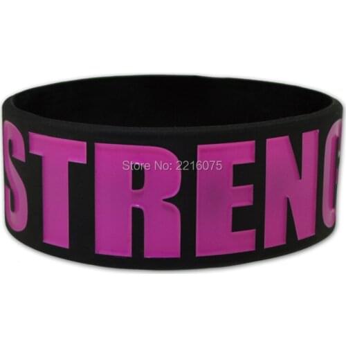 300pcs one inch STRENGTH wristband silicone bracelets free shipping by DHL express