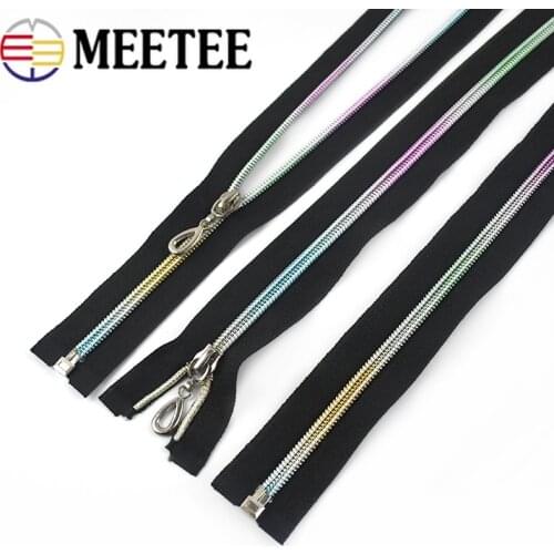 5pcs 5# 50-90cm Nylon Zippers Colorful Tooth Open-end Zipper for Bags Garment Zips Repair Kits DIY Clothes Sewing Accessories