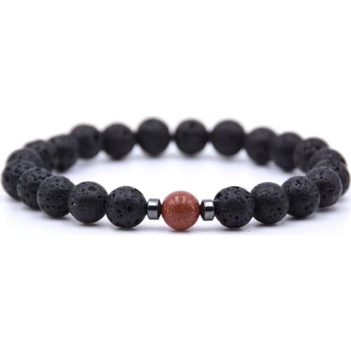 Tiger Eye 1PCS 8MM Lava Stone Bracelet Man Fashion Women Gift For Bracelets